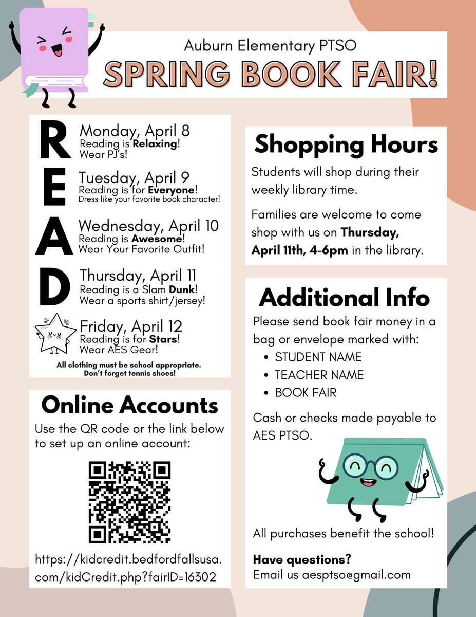 Don’t forget about our book fair this week!! Students will shop during their library time. 🤩
