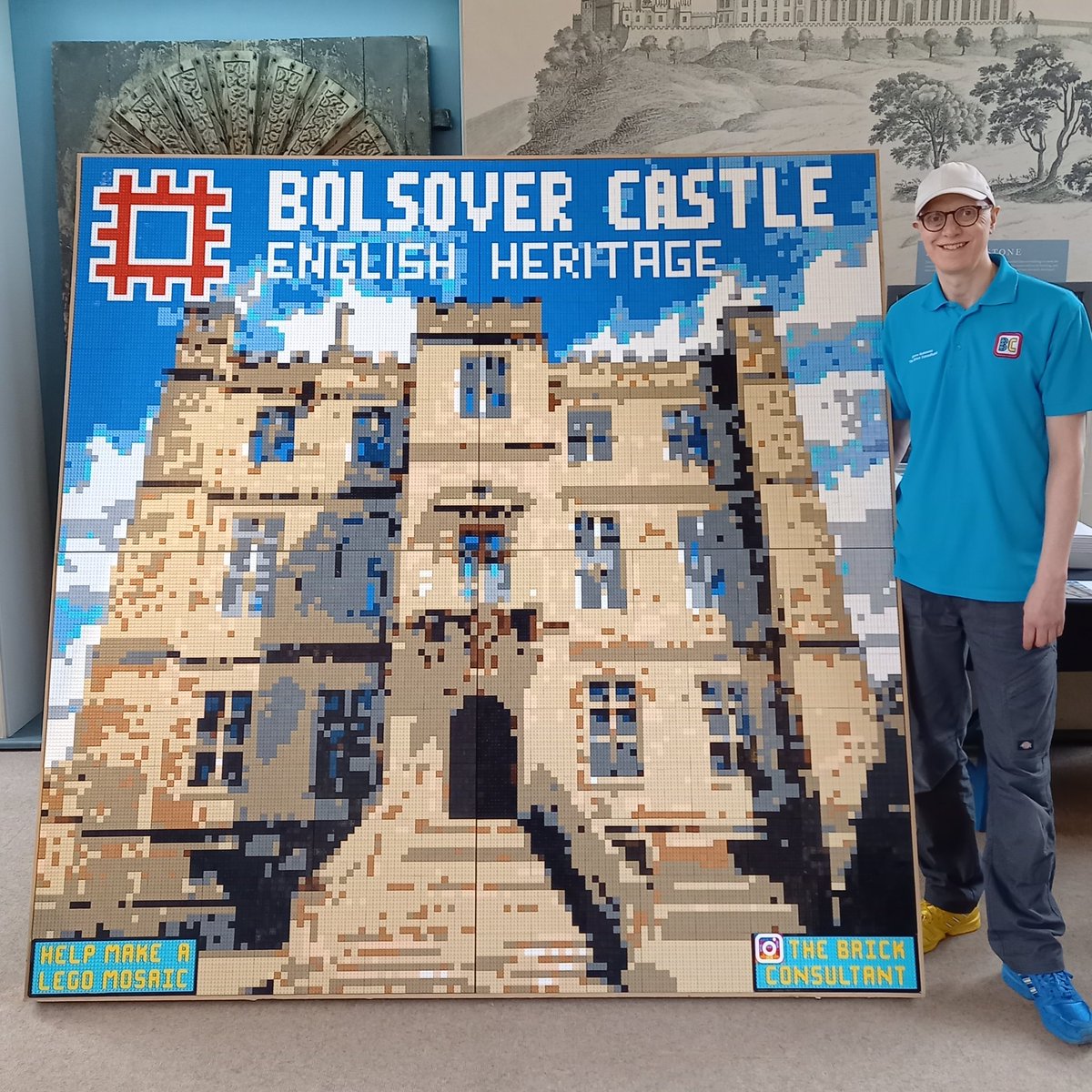 Thanks to everyone who helped out with the building of my latest LEGO Mosaic design at Bolsover Castle over the weekend. #LEGO #mosaic #familyactivities #fun #bolsovercastle @EnglishHeritage @EHBolsover