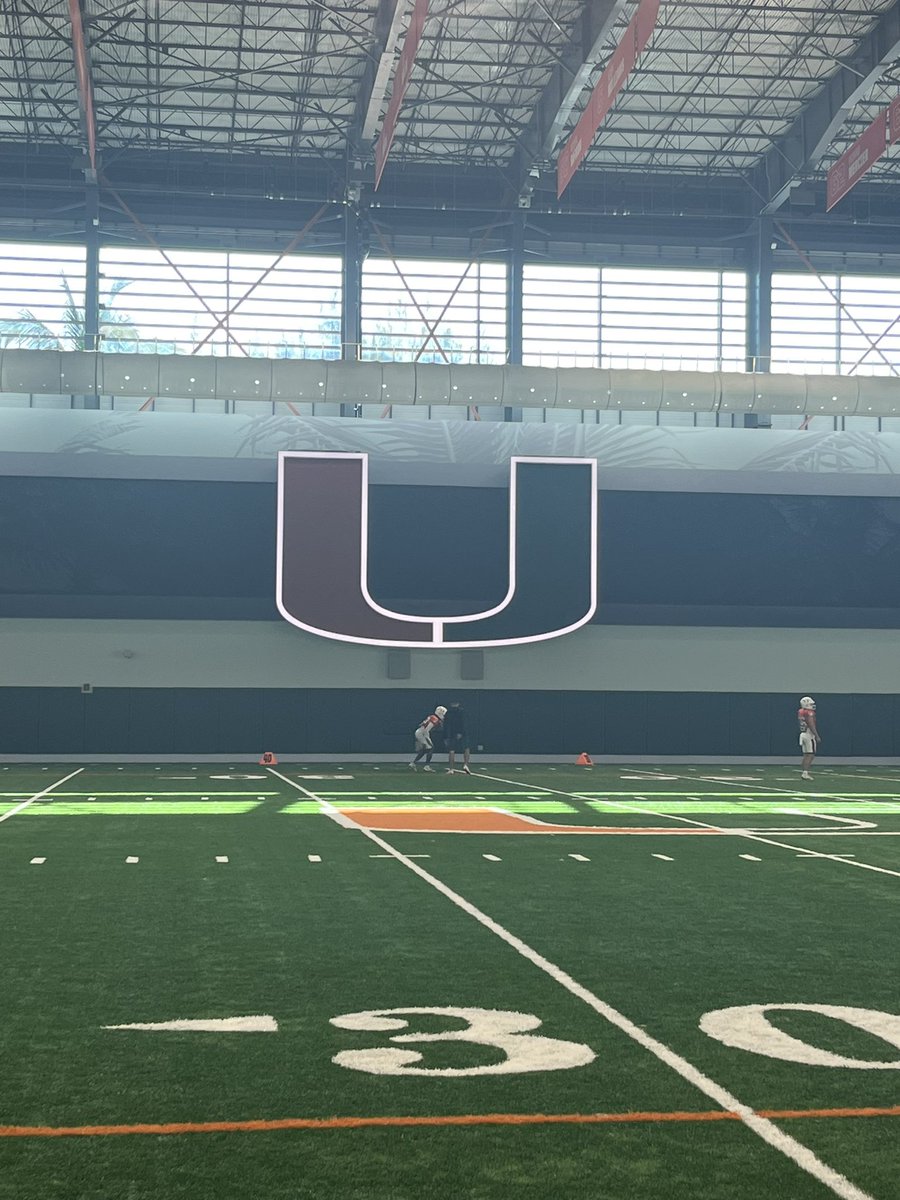 Had a good time at @CanesFootball, hope to be back soon. @coach_cristobal @Co_Jackson21 @CoachSewellTheU @keatonhuntUM @IzubeeCharles @CoachDNic @leblanc_fb