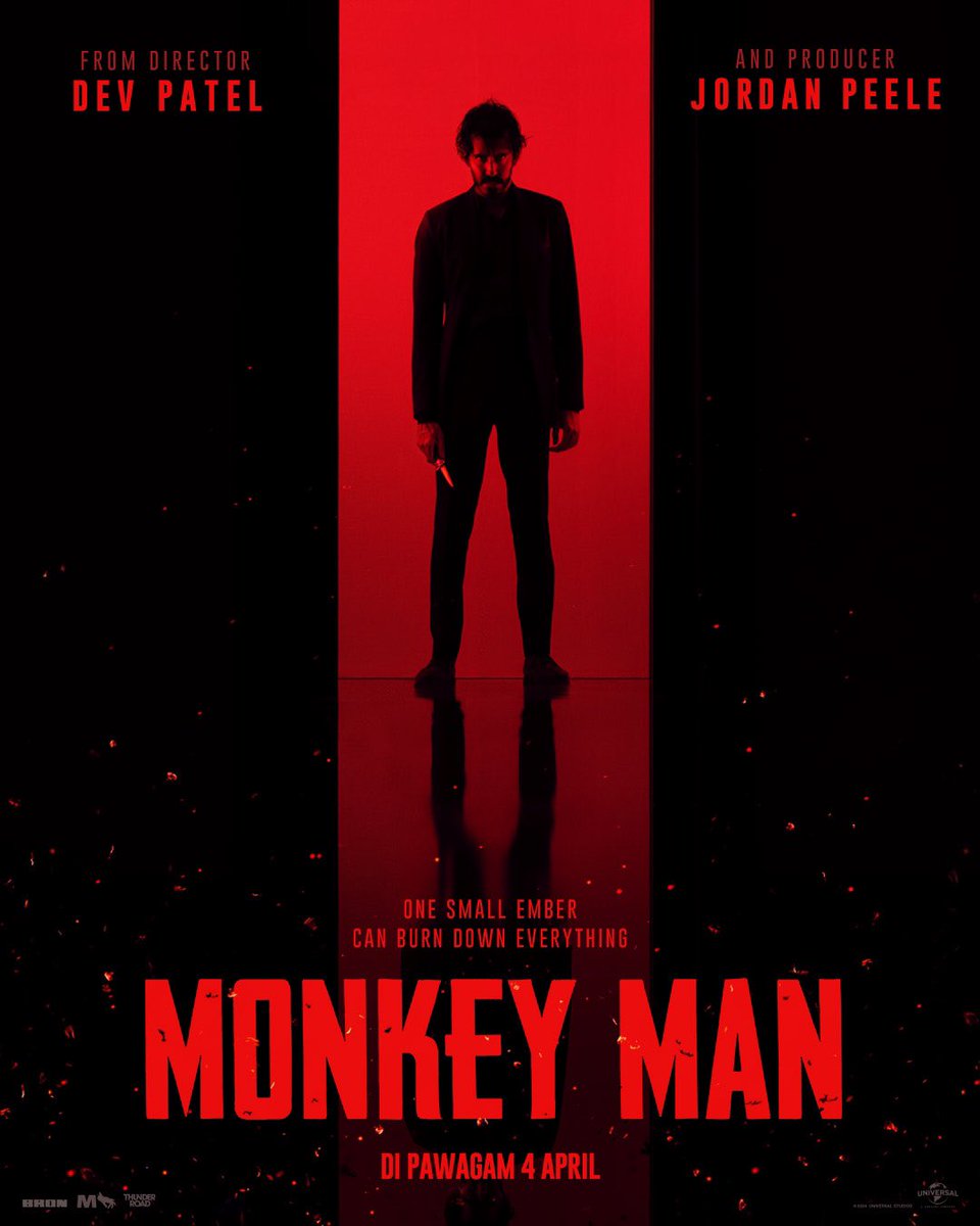 Monkey Man - 5/5 Infinity Stars John Wick + Extraction = Monkey Man Fighting sequence memuaskan, lakonan mantap oleh Dev Patel, polis korup dan penunggang agama habis dua2 dia tapau hempuk bunuh2 kasi hancur