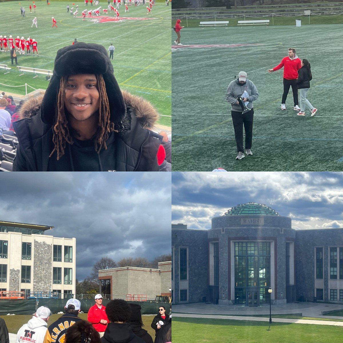 Enjoyed watching the @Marist_Fball spring game and touring campus. Thank you @CoachMWillis for meeting with me. Thank you @CoachHallenbeck for the invite. @CoachMcGuire_ @CoachBobDavies @TheCoachHo looking forward to getting to know you all throughout the upcoming season.…