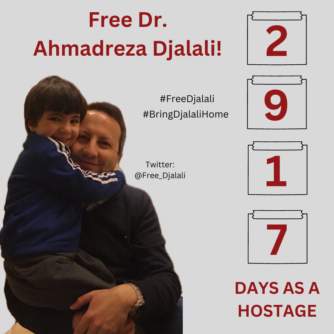 Today marks 2917 (!) days and soon 8 years since Dr. Ahmadreza Djalali, Swedish and EU citizen, was arbitrarily detained and has been ever since held hostage in Iran. We demand his freedom and we demand the Swedish government to act NOW to #FreeDjalali and #BringDjalaliHome
