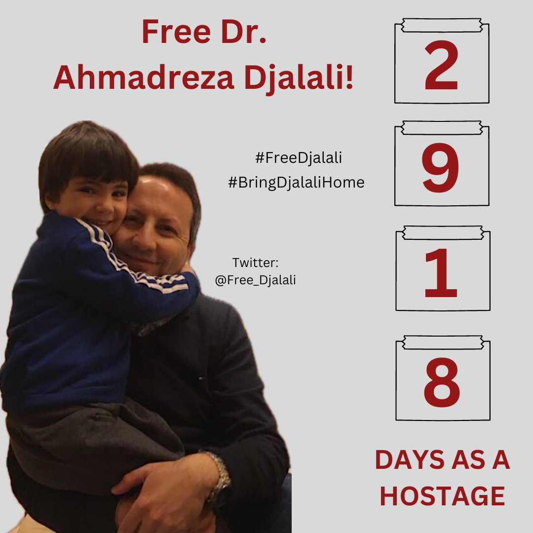 Today marks 2918 (!) days and soon 8 years since Dr. Ahmadreza Djalali, Swedish and EU citizen, was arbitrarily detained and has been ever since held hostage in Iran. We demand his freedom and we demand the Swedish government to act NOW to #FreeDjalali and #BringDjalaliHome