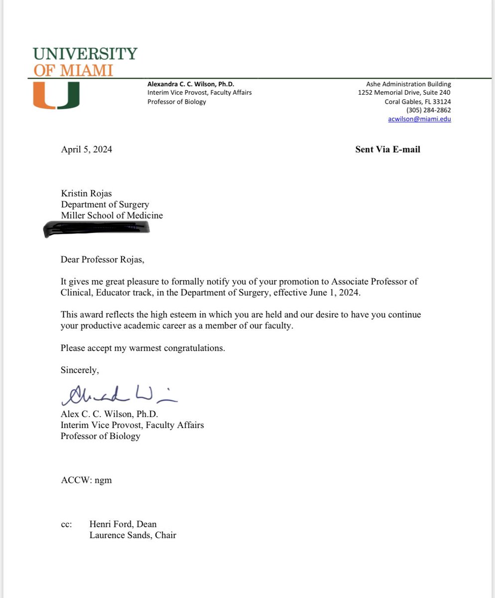 Proud to add my name to the 5% of Associate Professors in Academic #Surgery who are Latinx (+even shorter list of Latinas 🇲🇽) Grateful to my mentors @NbmerchantMD @SueKesmodelMD and Sabita Roy PhD for their unrelenting support and guidance @umiamimedicine @SylvesterCancer