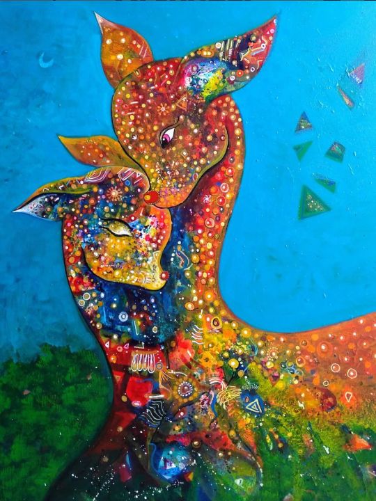 sanjaypunekar's tweet photo. Art of the Day: "Mother and child". Buy at: https://t.co/v5Br8LOHQJ https://t.co/0Up85AWt5N
