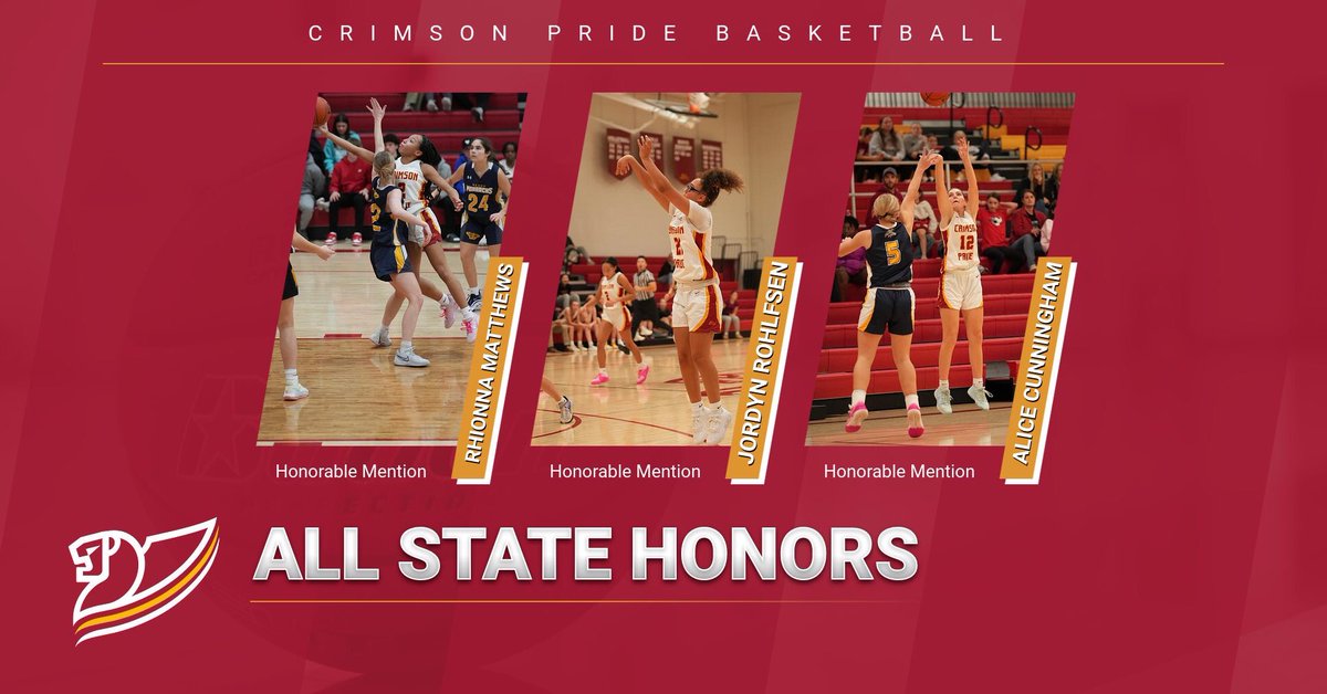Huge congratulations to Rhionna Matthews, Jordyn Rohlfsen, and Alice Cunningham for earning All State Honorable Mentions! 
You earned it ladies! #RollPride