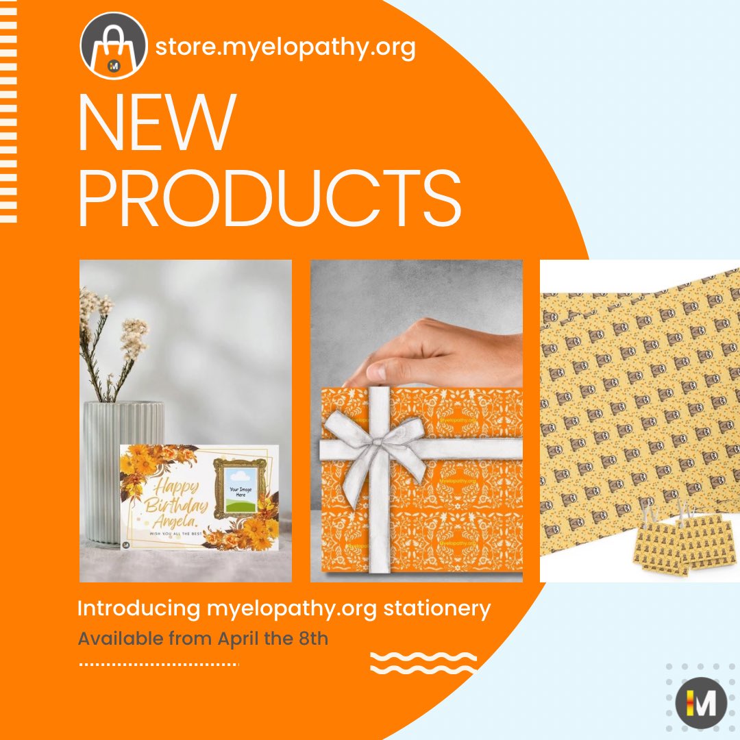 🎉 Exciting news! 🚀 Introducing myelopathy.org’s brand new stationery line! 📝 Get ready to elevate your correspondence with our stylish wrapping paper and personalized cards. Launching April 8th! store.myelopathy.org #MyelopathyOrg #DCM #StationeryLaunch #April8th