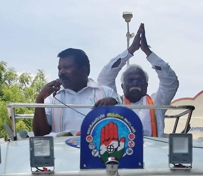 TNCC president Selvaperunthagai canvassed voters for Tirunelveli Congress candidate C Robert Bruce