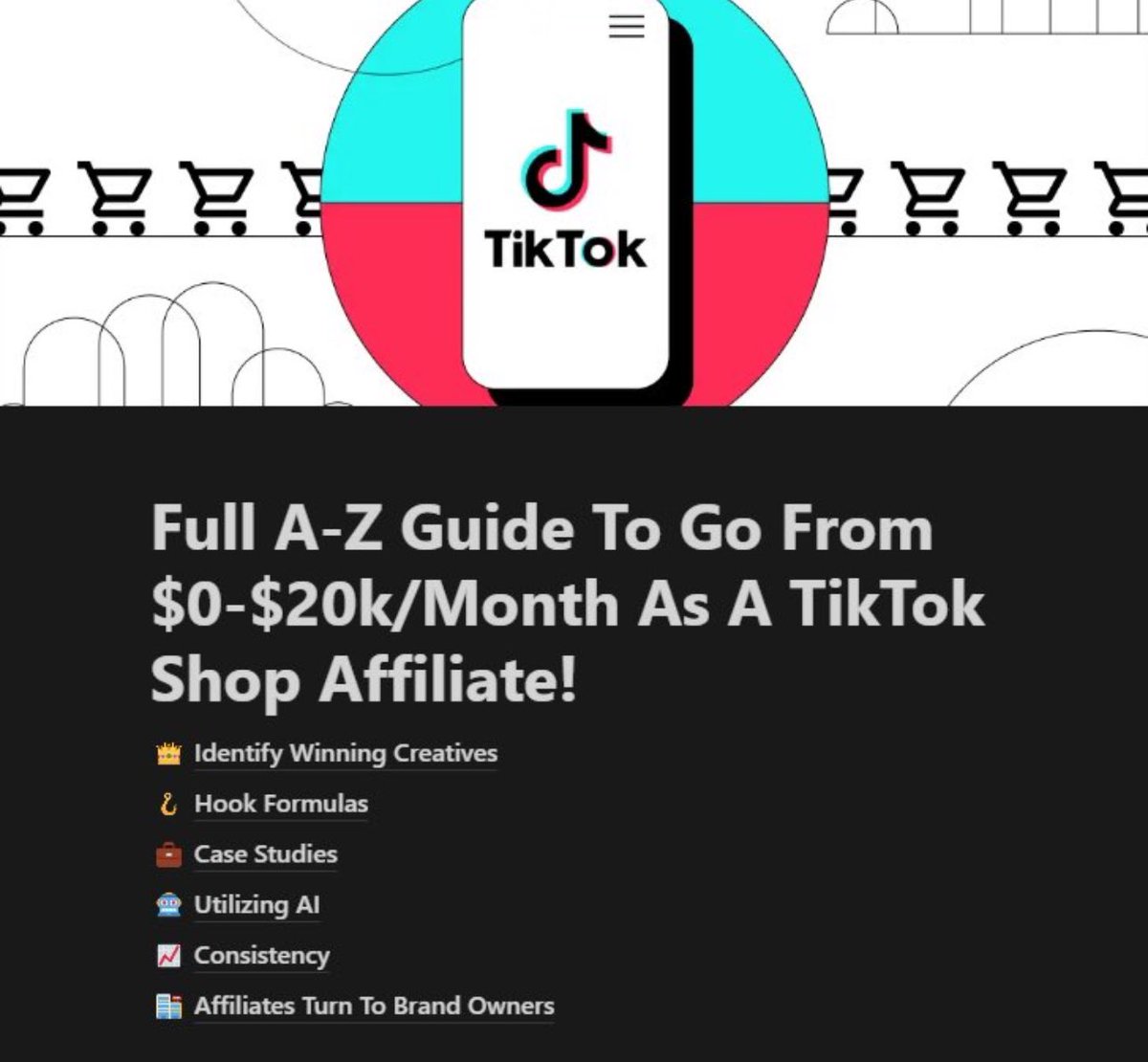 I just made a FULL A-Z GUIDE breaking down how to go from $0-$20k/MONTH as a TikTok Shop Affiliate WANT ACCESS? RT, Like & Comment 'DM' (HAVE to be following for me to send the link) 🤳🎧