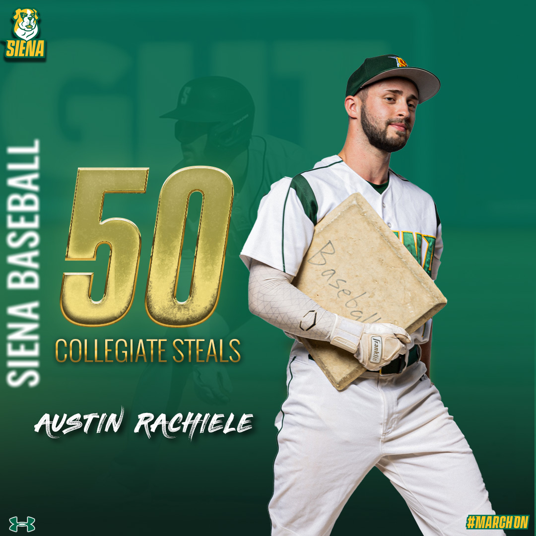 💨 With his second inning theft, Austin Rachiele has now swiped 5⃣0⃣ steals in his collegiate career

#MarchOn x #SienaSaints