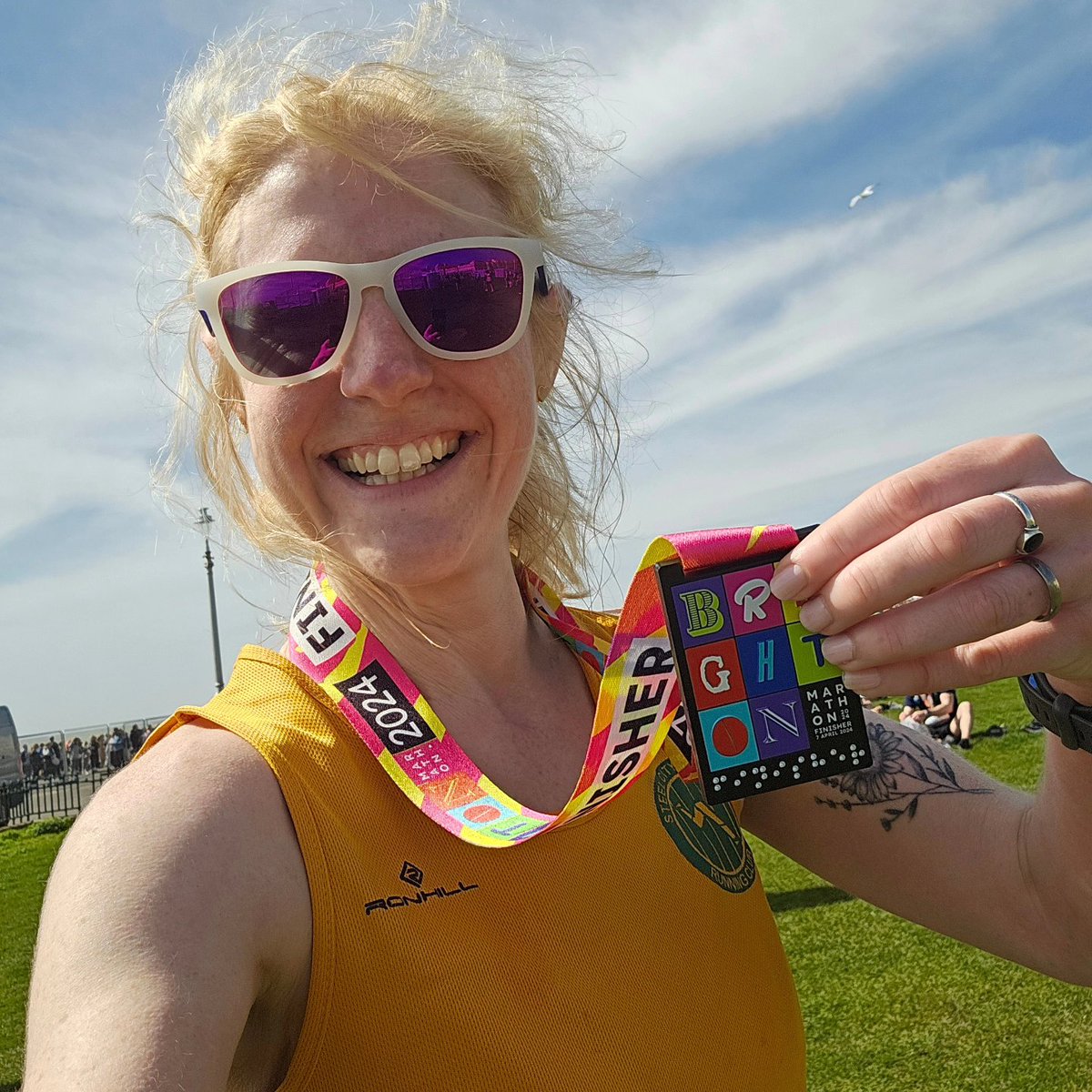 Really very chuffed indeed to run 3:34 at the @BrightonMarathn today - a new PB!