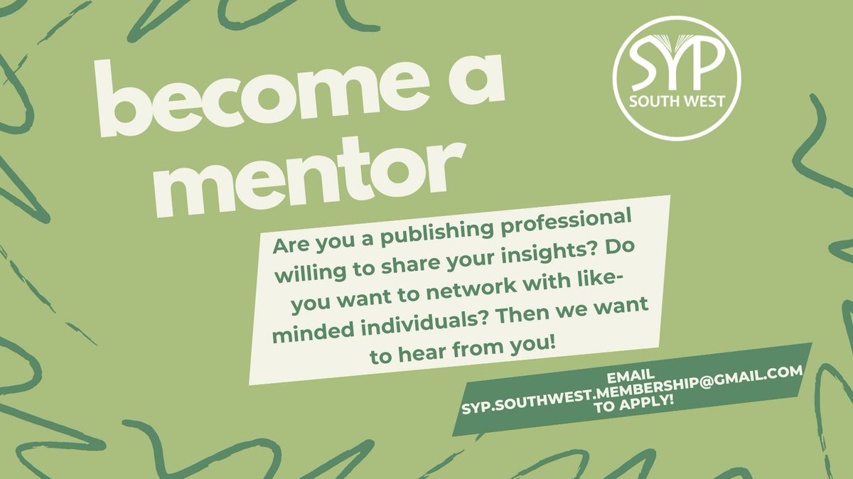 Calling all publishing professionals across the South West! We're looking for people working in the publishing industry to mentor like-minded publishing hopefuls! If you're interested in sharing your insights, email syp.southwest.membership@gmail.com to apply! 💚