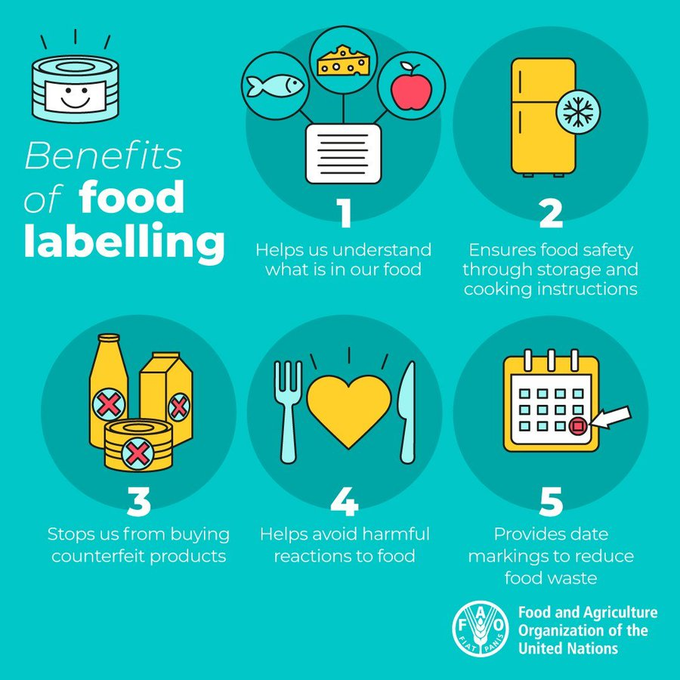 📋 | Food labels guarantee that the food is what we think it is, and that products are as nutritious as we think they are. 👉They also ensure #FoodSafety though storage and cooking instructions. 🥫📋✅🍽️☺️