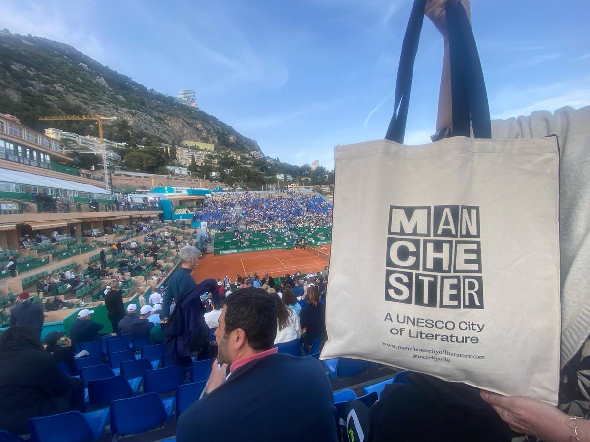 A sighting of @MCRCityofLit tote bag at Monte Carlo Masters! #CityofLit