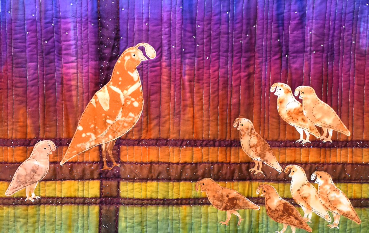 Join us this Saturday, April 13th, from 12-1 pm for a free art reception! Come and meet the fabric artists of our Nature's Threads show while enjoying light refreshments. Let's celebrate Clark County's creative community together!

[Pieces by members of Art Quilts, Etc.]