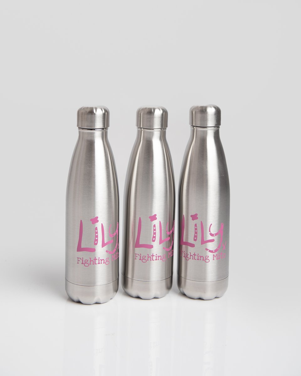 Our screw top Fighting mito water bottles are made from double-walled metal to help keep the contents cool, but are equally suitable for hot drinks.They proudly display #LilyFoundation logo on a classic brushed steel background. £15 from our online shop: ow.ly/pInT50R6IF1