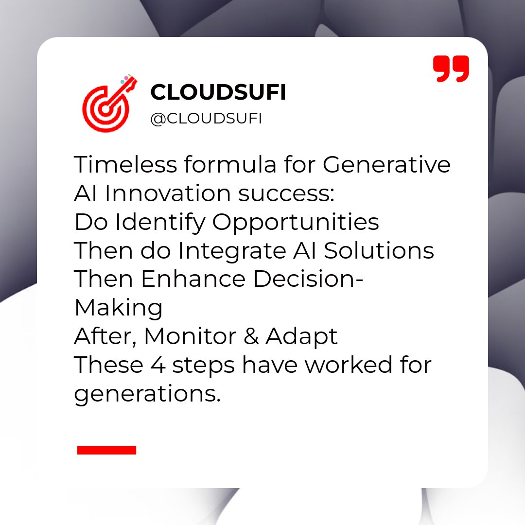 Ready to unlock the power of generative AI for your biz? 🚀 Follow these steps and let's innovate together! 💡 Need a hand? Contact us! 🤝 #GenerativeAI #Innovation #DataDriven