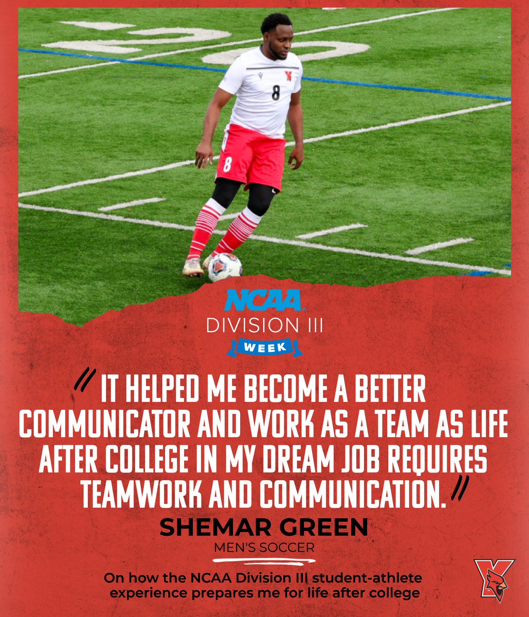 Shemar Green of @YorkCollegeCUNY Men's ⚽️ shares how an @NCAA @NCAADIII student-athlete experience prepares him for life after college 📈

#D3Week #YCCardinals #RiseAbove #TheCardinalWay #WeAreOneYork #NCAAD3 #whyD3 #myD3