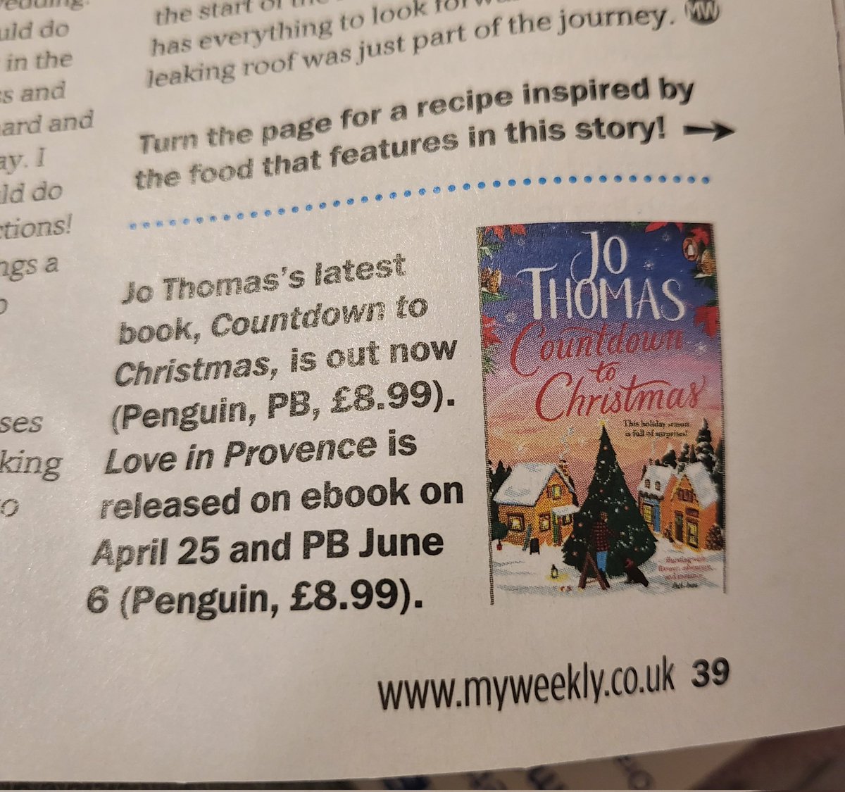 Bought this weel's lovely edition of @My_Weekly to get the beautiful short stories #SantoriniSisters from @jaxandwillsmum and from #AWeddingattheChateau from @jo_thomas01 . Absolutely lovely stories that connect to their wonderful books. Also a lovely @DellaGalton SS #BookTwitter