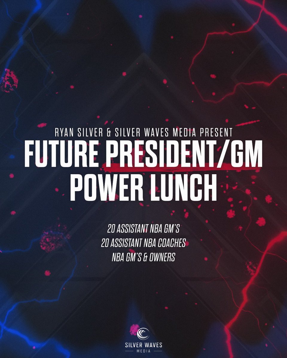 Silver Waves Media Future GM / President Power Lunch shaping up very nicely. July 15-16 Wynn Fairway Villas and Wynn Golf Club. Expecting numerous NBA owners and ownership groups. Invitations to assistant GMs will go out May 1st. A New Day.A New Wave. A @SilverWaveMedia