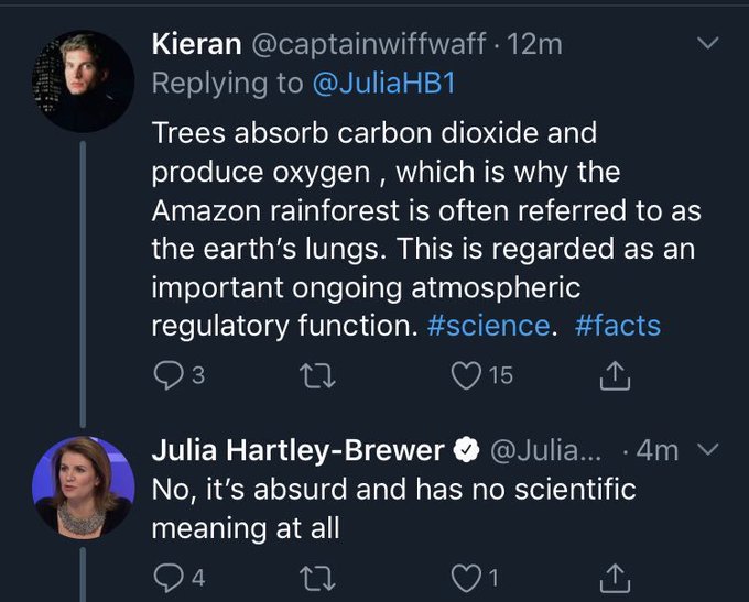 Julia Hartley-Brewer has now become a photosynthesis denier #Science #Facts