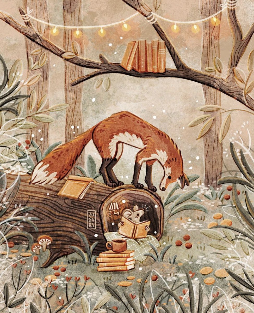 All I want is a cozy woodland reading nook Art by Zosara