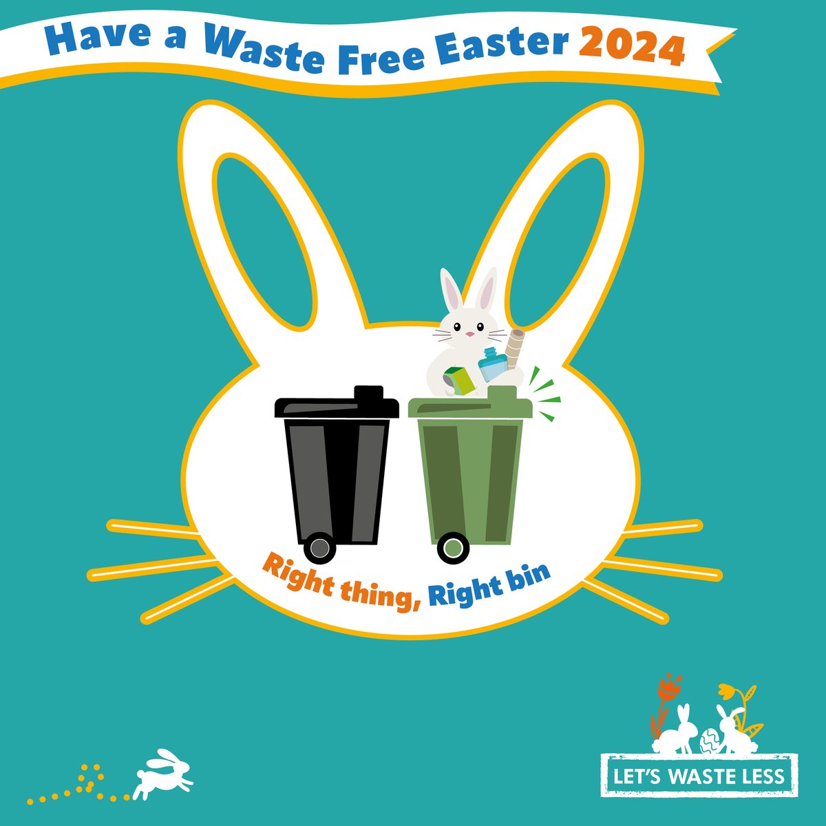 🌸 As we celebrate Easter, remember to only put recyclable items in your green bin - the right thing, right bin, clean and loose. Let's keep our planet clean and beautiful for future generations. ♻️ More info bit.ly/3TjOb8s. #letswasteless #wastefreeeaster