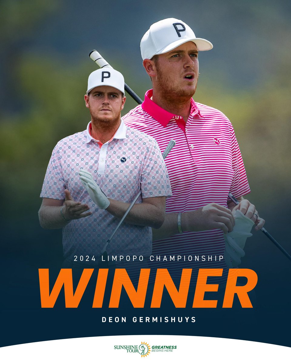 Nathi Kubyane (@nathaniels15) on Twitter photo Deon Germishuys (25) wins the 2024 Limpopo Championship title.
<a href="/LimpopoChamps/">Limpopo Championship</a> <a href="/Sunshine_Tour/">Sunshine Tour</a> Deon Germishuys (25) wins the 2024 Limpopo Championship title.
<a href="/LimpopoChamps/">Limpopo Championship</a> <a href="/Sunshine_Tour/">Sunshine Tour</a>