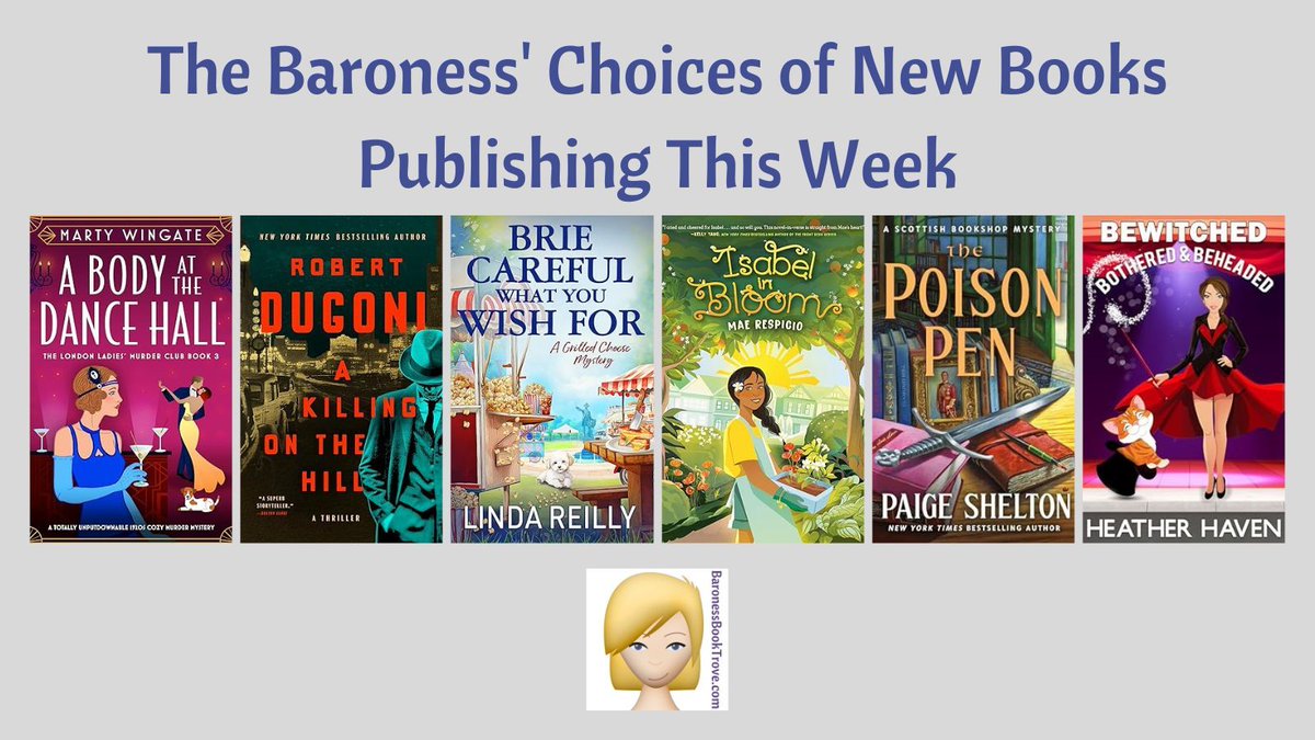 Hello! Here are my choices for #newreleases for the 15th Week of the year. I will reply with the authors. #cozyhistoricalmystery #historicalthriller #cozyculinarymystery #middlegrade #cozyanimalmystery #traditionalmystery 
buff.ly/3VEGYTe