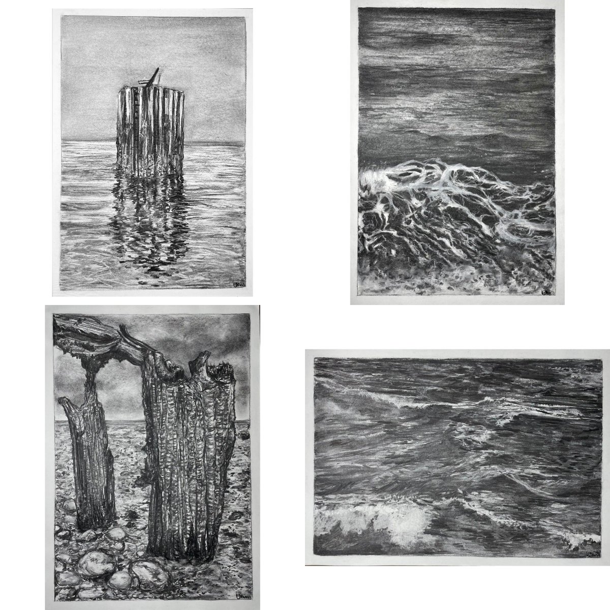 #WhitstableinCharcoal drawings, available to buy unframed. First page : A1 size, £330 plus £15 p&p. Second page A2 size £220 plus £15 p&p DM me if you’d like to give a drawing a home. #buyartfromartists #studio