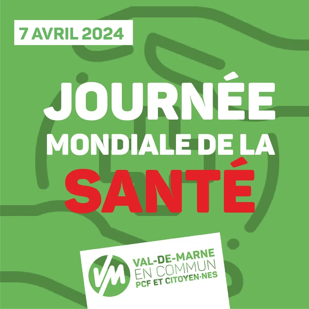 🙏 Pour cette journée mondiale, nous souhaitons remercier de tout cœur les personnels médicaux, hospitaliers et soignants qui opèrent en Val-de-Marne.

⚕️ L'OMS a choisi de célébrer cette journée sur le thème 'Notre santé, nos droits'. 
#santé #journéemondialedelasanté