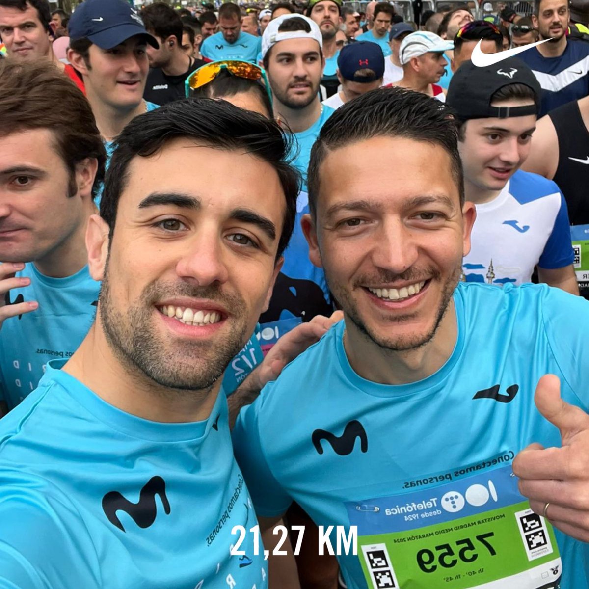 Ha corrido 21,27 kilómetros con Nike⁠ Run Club #JustDoIt Bonita media maratón de ⁦<a href="/mediodemadrid/">Movistar Madrid Medio Maratón</a>⁩ gracias #merlinhub