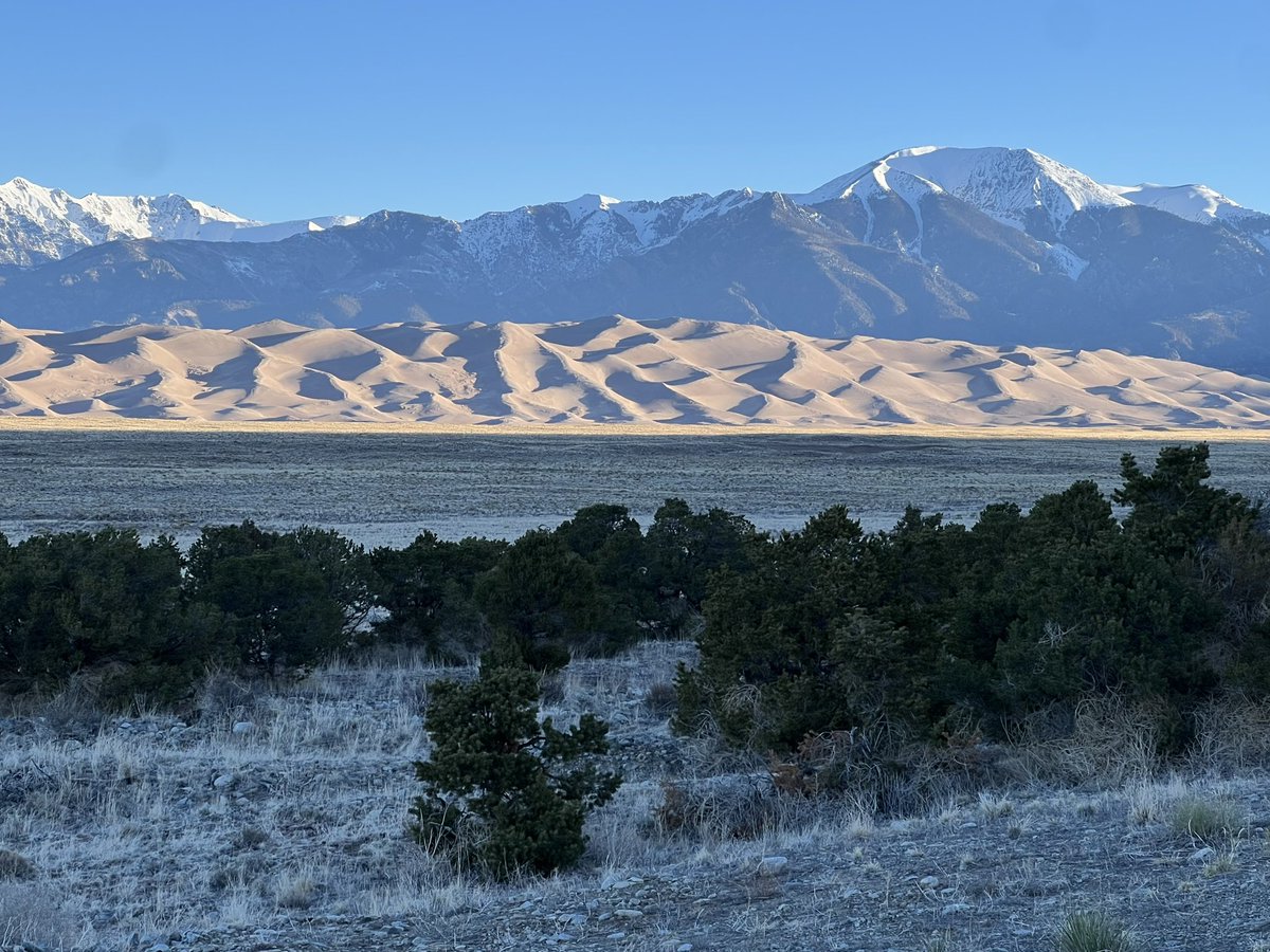 #scenicsunday Colorado Sand Dune National Park with the snow-cap Rocky Mountains