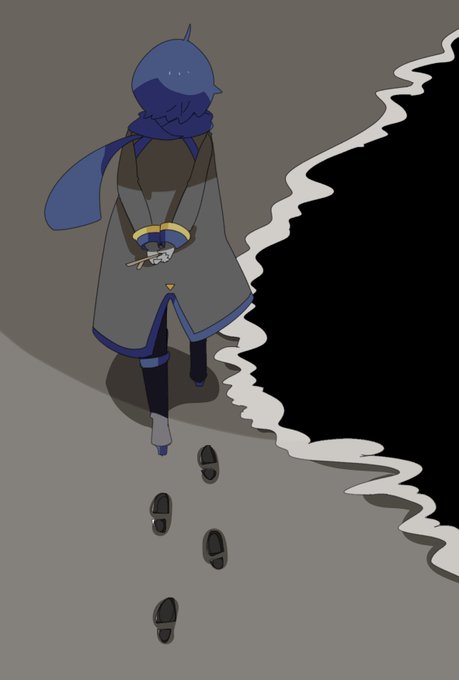 「blue scarf standing」 illustration images(Latest)