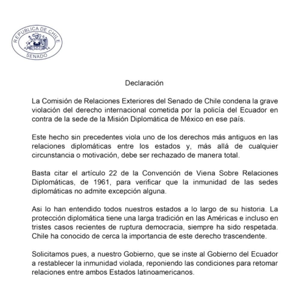 ✅ Como presidente de la Comisión de RREE del Senado, declaramos lo siguiente: @Senado_Chile @SenadoresPS #AricaSiempreArica #PiensaEnGrande #AricayParincota #AricayParinacotaChile