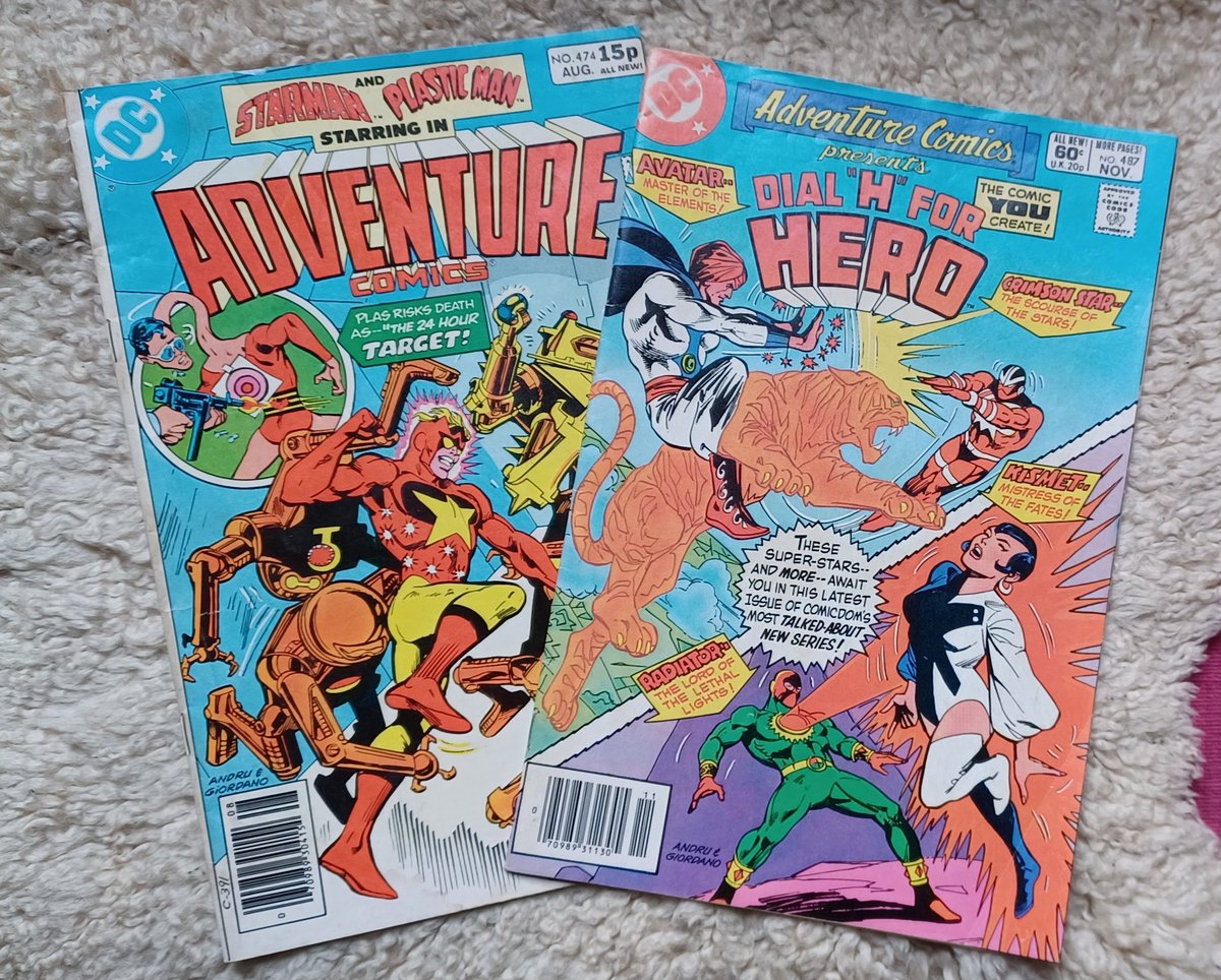 Adventure Comics featuring Plastic Man, Starman and Aquaman was one of those first random #DCComics I picked up. So these two goofy #charityshop finds are perfect for a lazy Sunday afternoon ahead of the United v #LiverpoolFC game later today. Go comics and go sports!