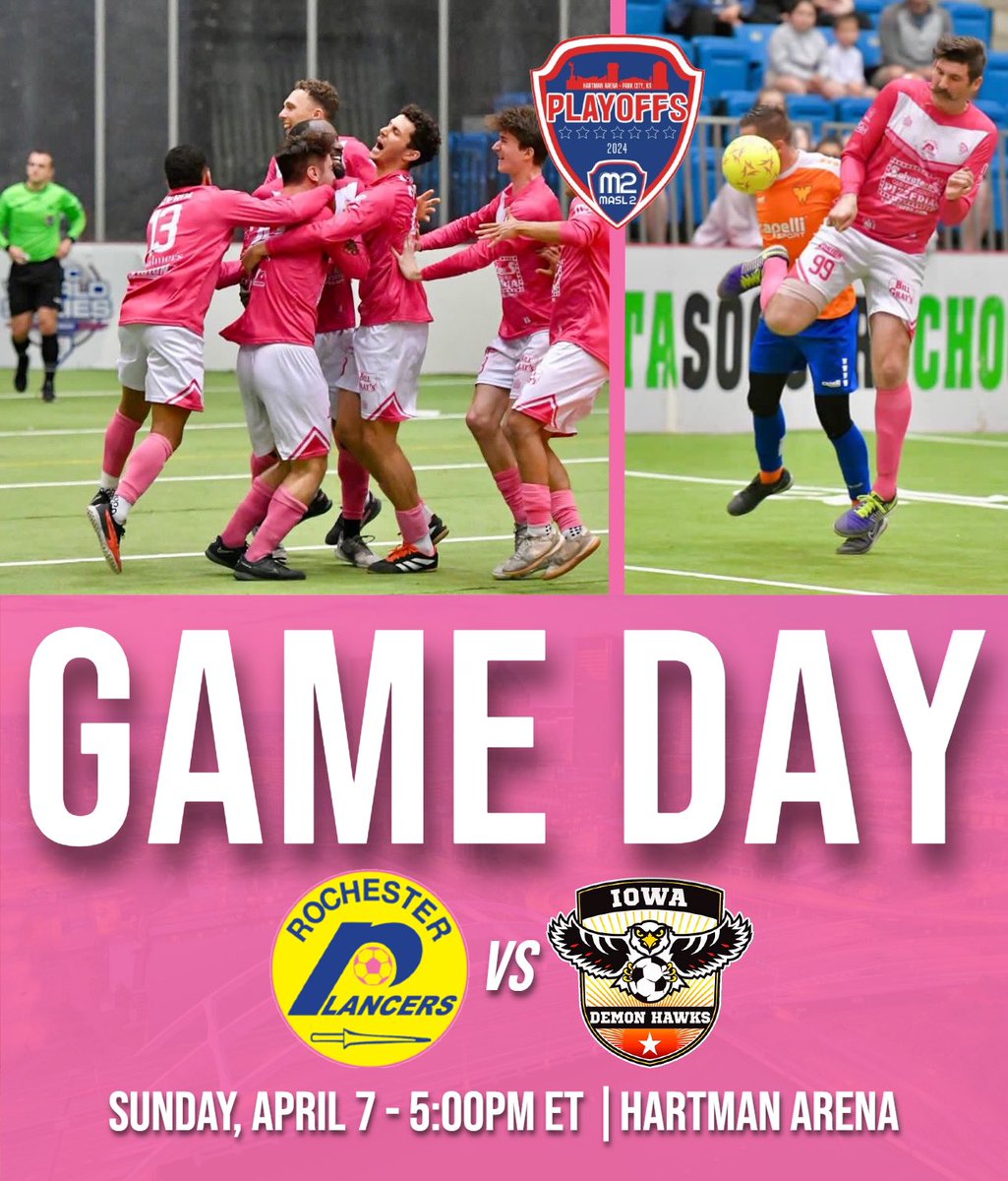 IT’S GAMEDAY‼️ 

⏰: 5:00PM ET (4PM CDT)
🆚: Iowa Demon Hawks 
💻: youtube.com/live/z4SaNePSX…
📍: Hartman Arena (Park City, Kansas) 

#rlancers #masl2 #rochesterny