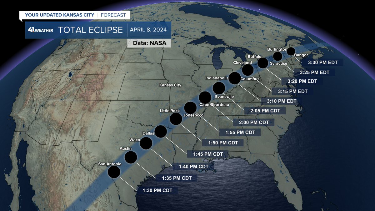 Does it still look mostly sunny for the eclipse? When is our next chance of rain? It rained last night but amounts were mostly under .25'. Details are in our updated @KSHB41 weather blog at: kshb.com/weather/weathe…