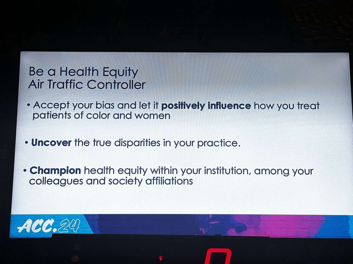 Powerful talk on “closing the gap” in 💙 healthcare inequity by Sam Conaway with his personal “why” and an ask from ALL of us to help make change happen at #ACC24 @BSCCardiology @ACCinTouch @tygluckman #ACCCVManage