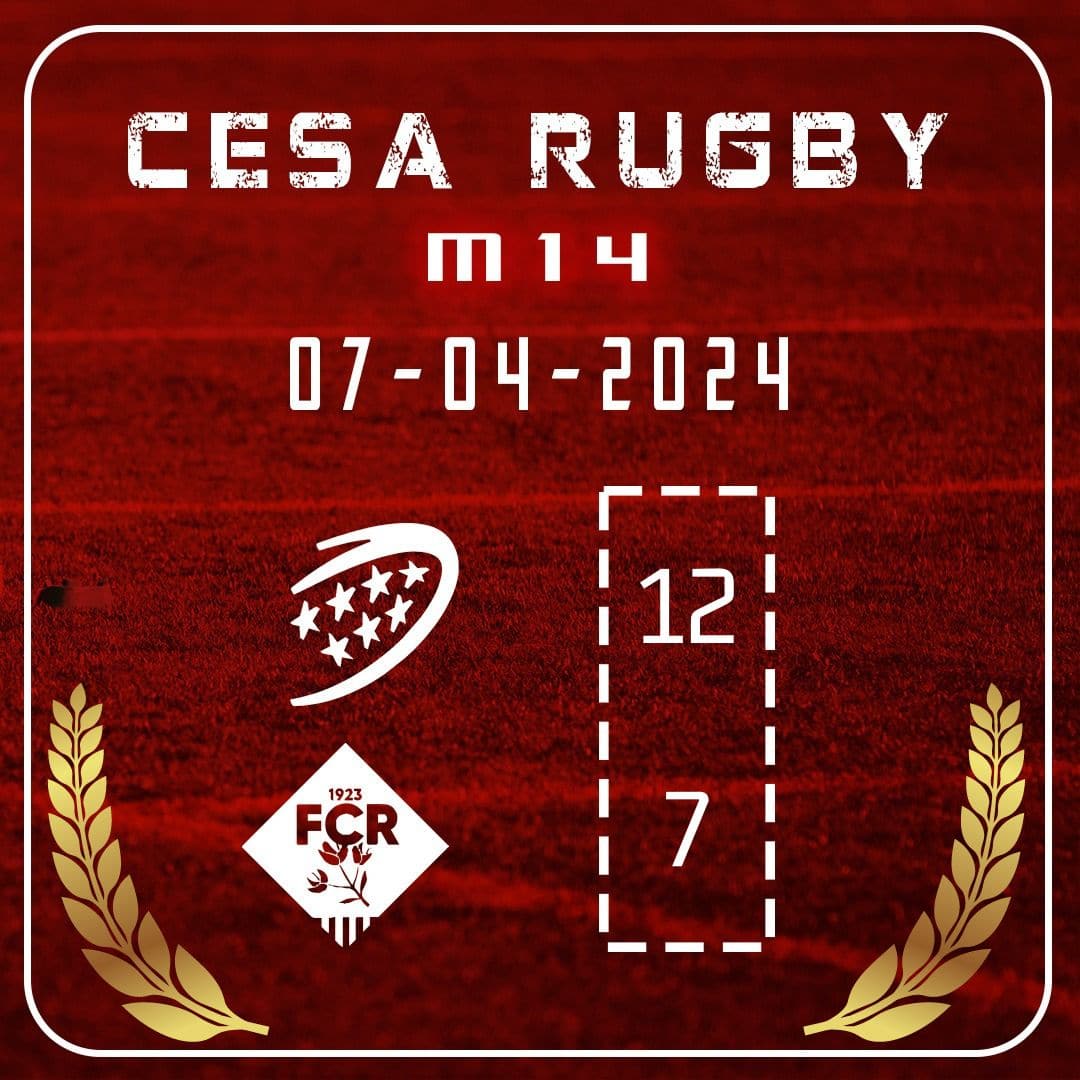 #CESA #M14 RESULTADO | CAMPEONES🥇 TRAS LA JORNADA 4 (DE 4) DEL 🏆CESA MASCULINO M14

Victoria✅ para cerrar con pleno el fin de semana en Sevilla y proclamarnos CAMPEONES DE ESPAÑA

12-7 🆚 Cataluña
📅Domingo 7 de abril
🏟I.D. La Cartuja (Sevilla)

#RugbyMadrid #NuestroRugby