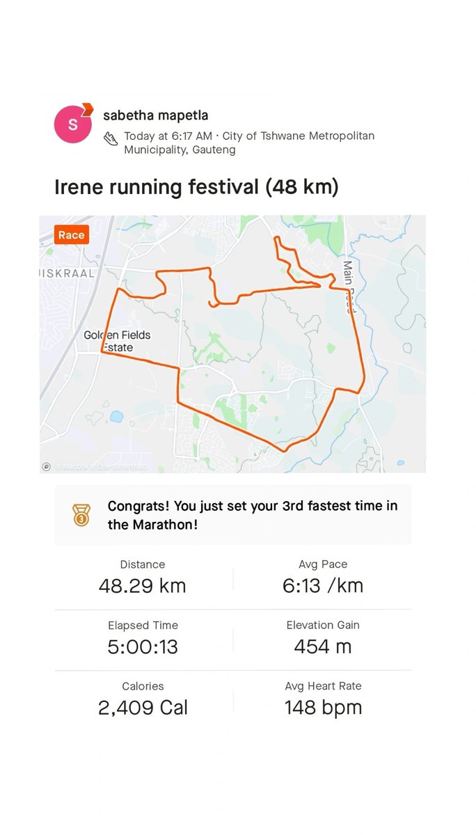 Sunday race day 😊 Irene running festival (48 km) ✔️ #RunningWithTumiSole #FetchYourBody2024