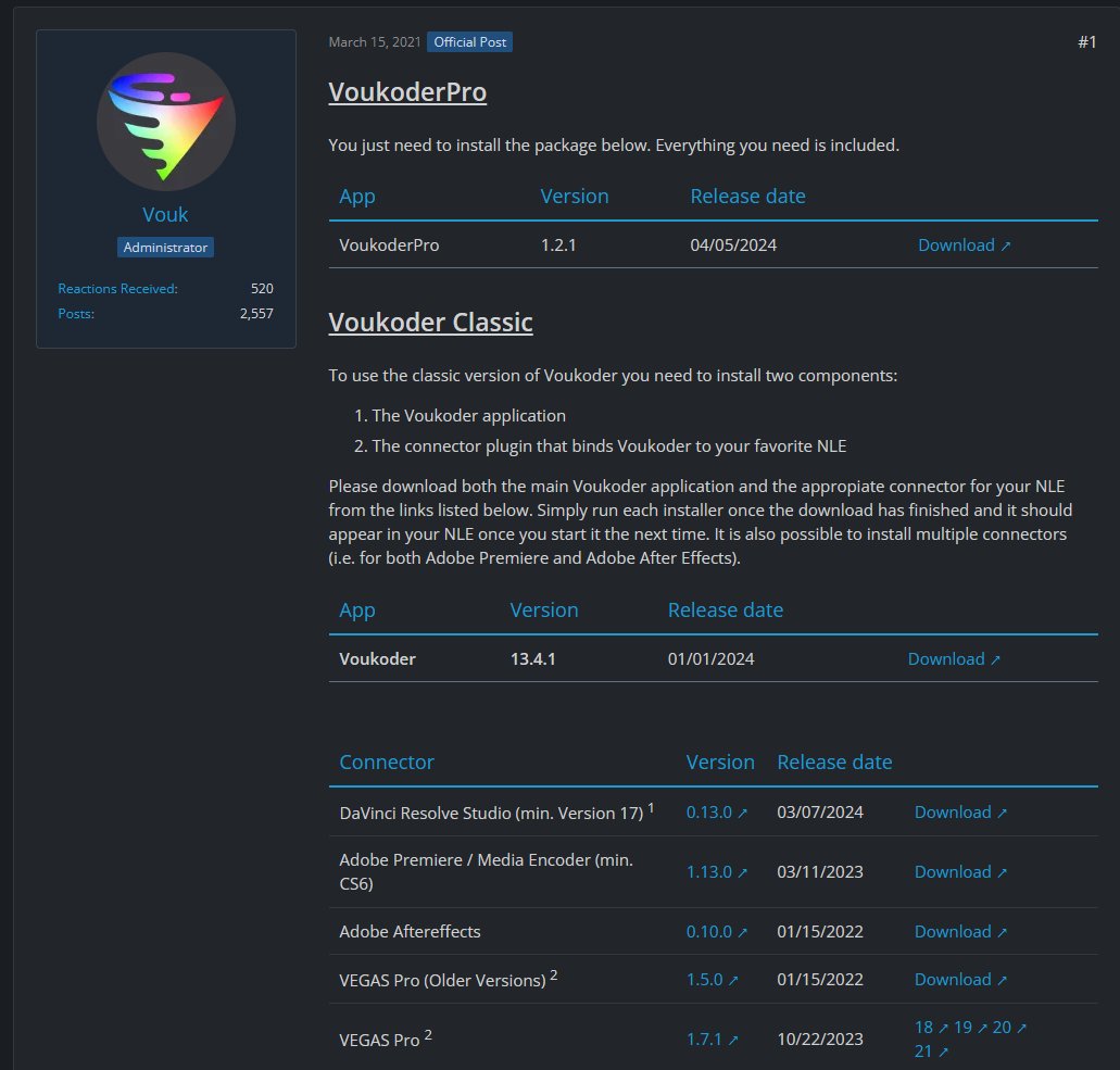 pepa2punto0's tweet image. @voukoder  Classic and #Voukoder bring updates. Check the release notes and recommendations for the different versions. 
For my part, I'll try to shoot something in #BlackMagicRaw to do some Delivery tests with Voukoder from #DaVinciResolveStudio 18.6. 
voukoder.org/forum/thread/7…