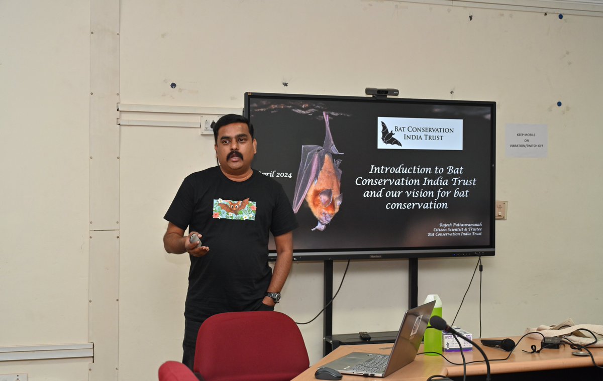 At wildlab.in 's Workshop on Bat Taxonomy, Acoustics, and Biogeography. Thank you @PipatSS @paintedbat Sreehari Raman, Rajesh #batforbats #kscste #kfri