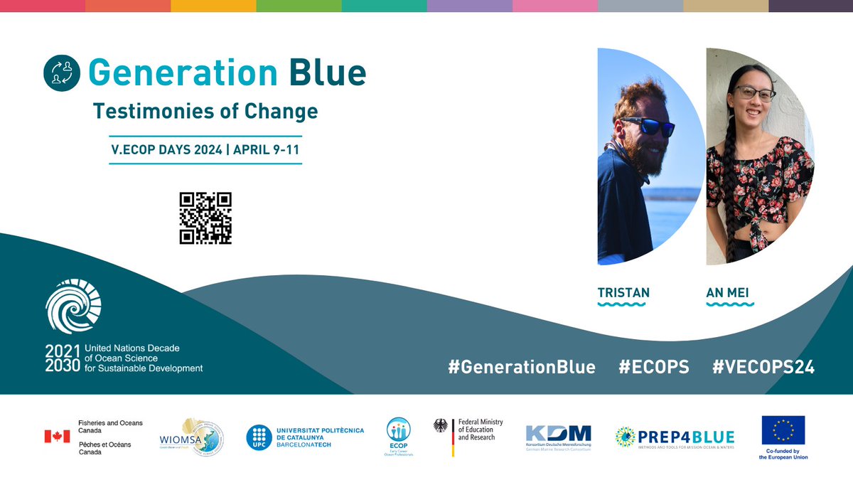 🌊 We're excited to introduce our two incredible hosts representing Europe for the Virtual Early Career Ocean Professional (V.ECOP) Days, coming April 9th to 11th! 🎤✨

#GenerationBlue #ECOPS #VECOPS24 #MissionOcean