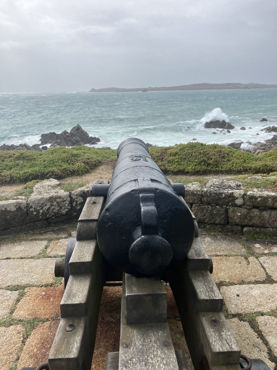 View from the Garrison on St Mary’s, Isles of Scilly, overlooking the channel to St Agnes ⁦@bbcweather⁩ #stormKathleen