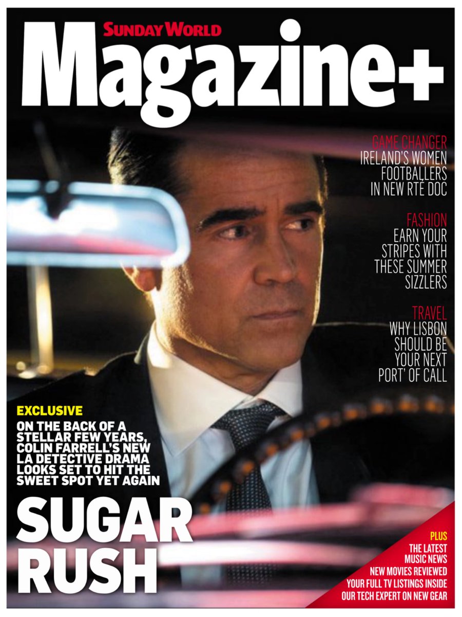 My cover story on Colin Farrell, playing an LA detective in new Apple TV series Sugar, for today’s Sunday World magazine.