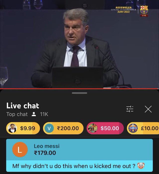 Throwback to when FC Barcelona had a livestream on their Youtube channel discussing Barca’s economic plans, let’s take a look at some of the best/funniest comments A THREAD:😂