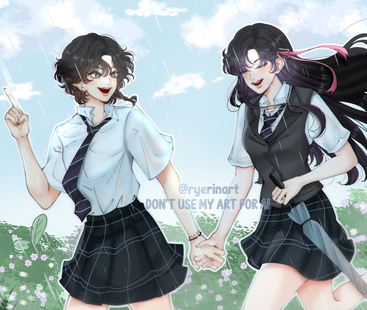 ryerinartsell's tweet photo. Run rainy☔
(Padahal Ivy bawa payung☝️)
.
.
#art #oc #originalcharacter #hselernryn #artist #artist #artwork https://t.co/jIQpGe4DrH