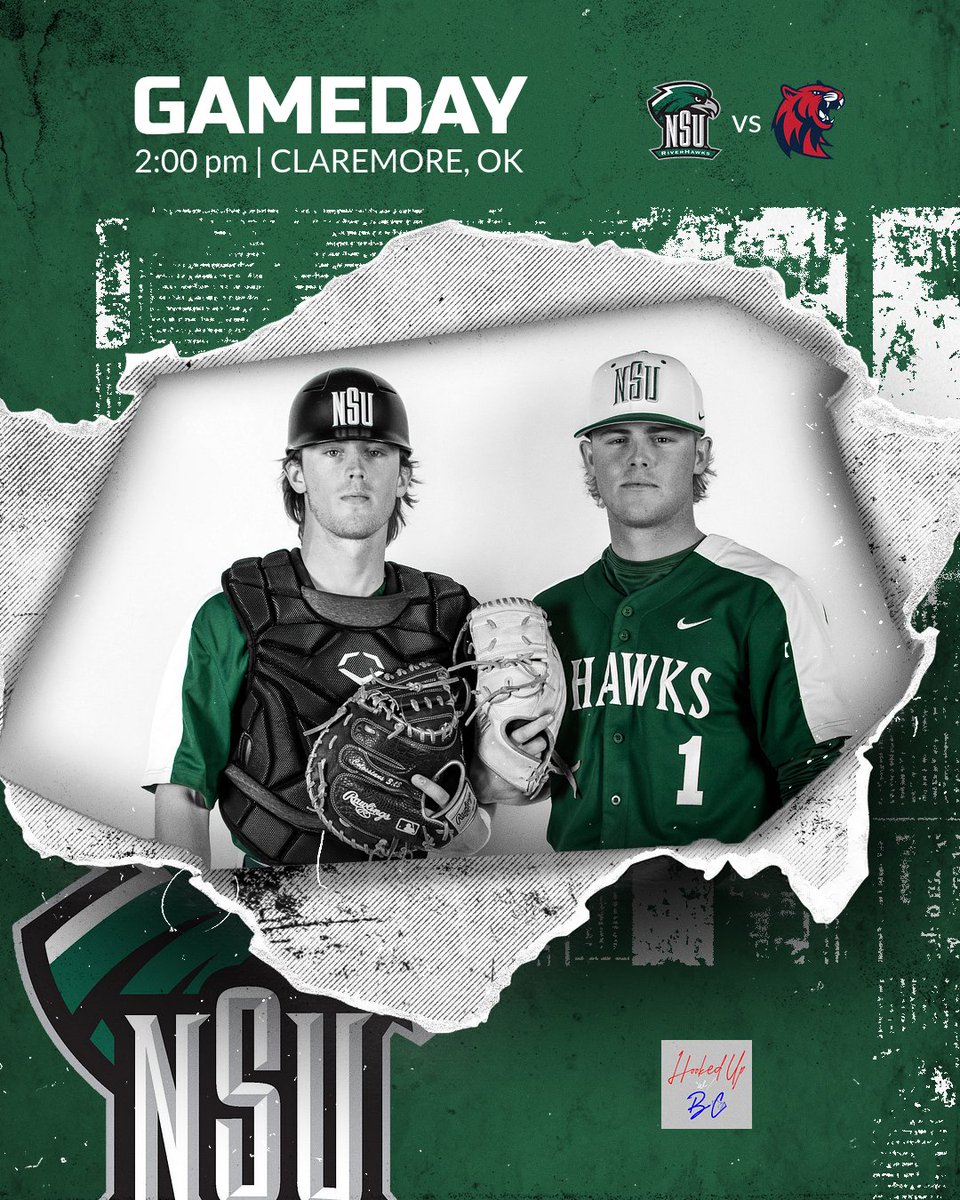 Game 3️⃣8️⃣ 📍 - Claremore 🆚 - Rogers State 🕰️ - 3 p.m. 💻 - themiaanetwork.com/nsugoriverhawks 📊 - GoRiverHawksGo.com/coverage #TeamNSU // #RiseHigh