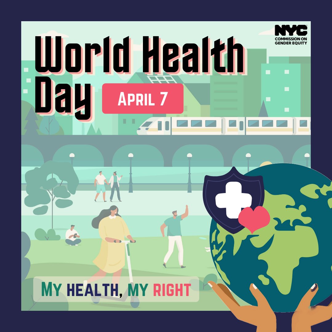 It's #WorldHealthDay! The 2024 theme is “my health, my right.” Health must be addressed in various ways — access to quality care, education, safe environment, housing & working conditions, w/o discrimination. 📜on.nyc.gov/3IsFkfS 🏥on.nyc.gov/3Vd63og #MyHealthMyRight